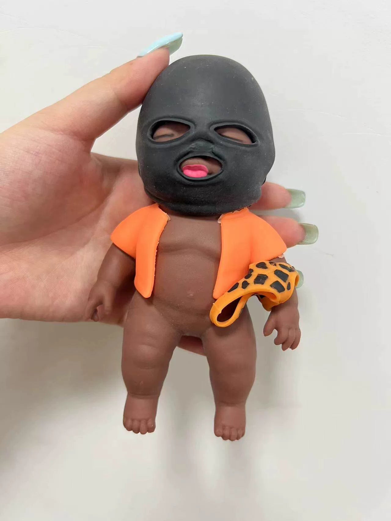 aesthetic natasha squishy dolls on pastel background
