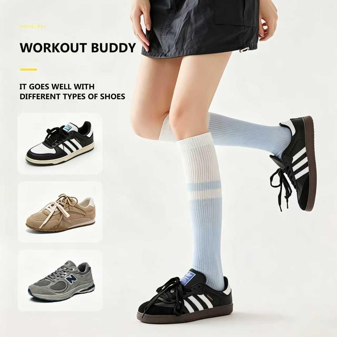 soft compression yoga socks with stay up support fit