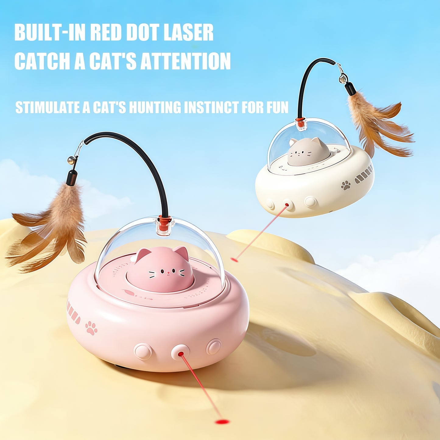 Smart Cat Toy – Interactive Feather & Laser