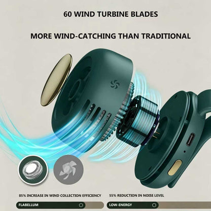 Compact USB rechargeable buckle fan with strong airflow