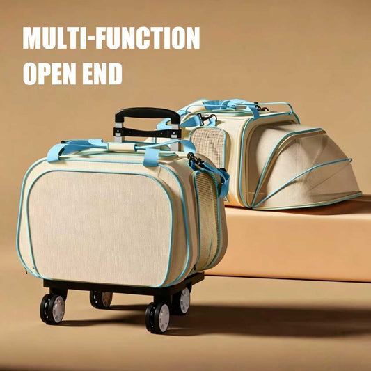Multi-function pet carrier bag with expandable compartment for extra space