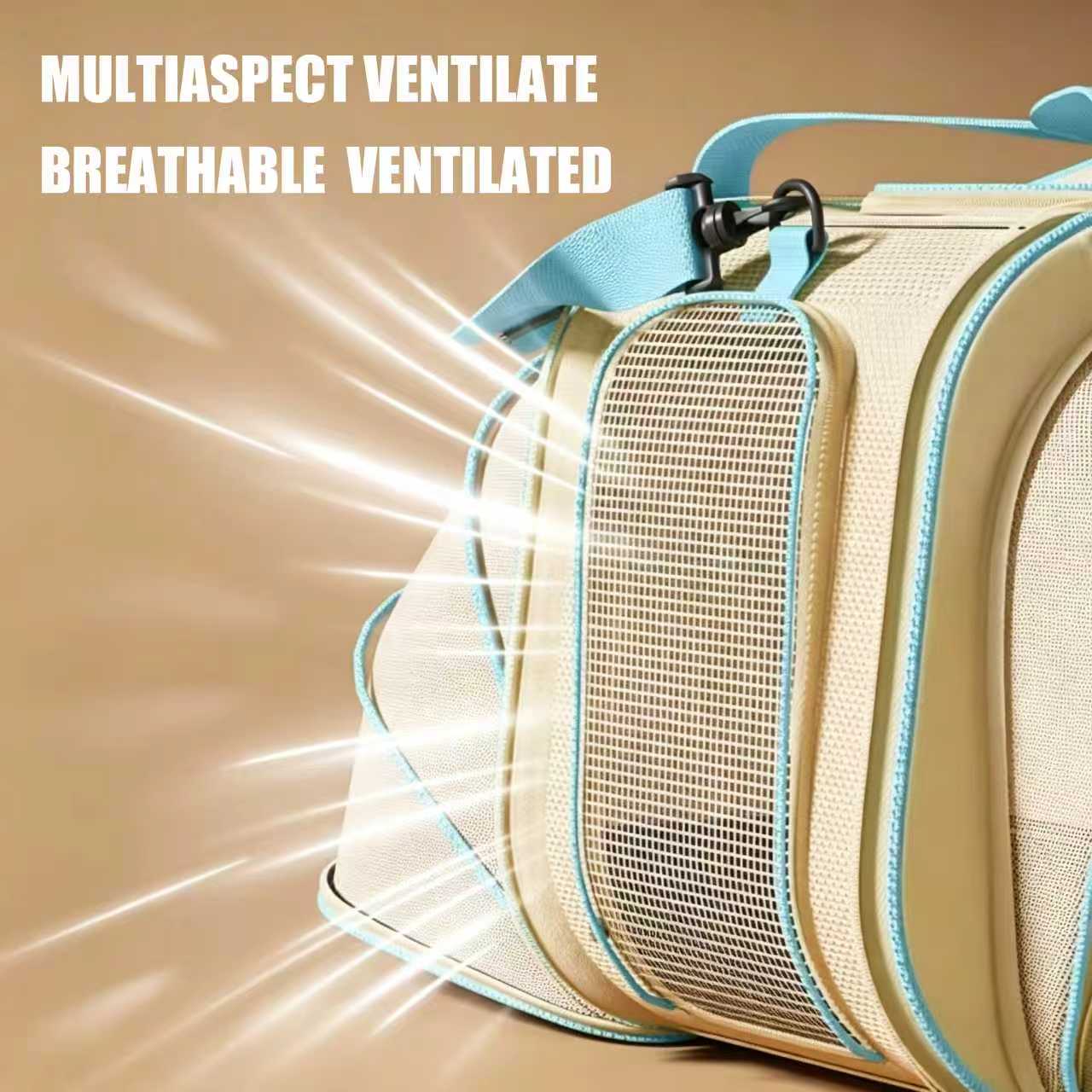 Rolling pet carrier with expandable design for comfortable pet travel